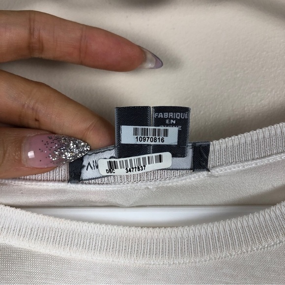 Vince white cuff short sleeve tee size large - Picture 9 of 10